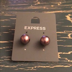 Express Black Pearl Earrings